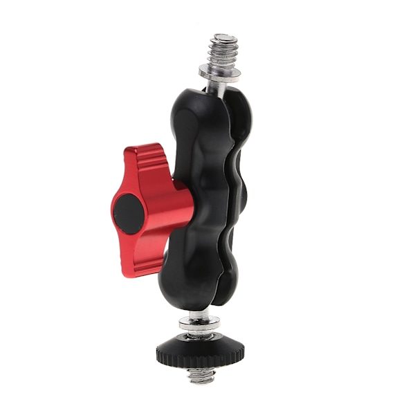 Dubbel Kulhuvud för Huvudskoskoadapter Magic Arm 1/4\" Skruv Bärbar GPS Telefon LCD-skärm DV Videoljus DSLR-kamera