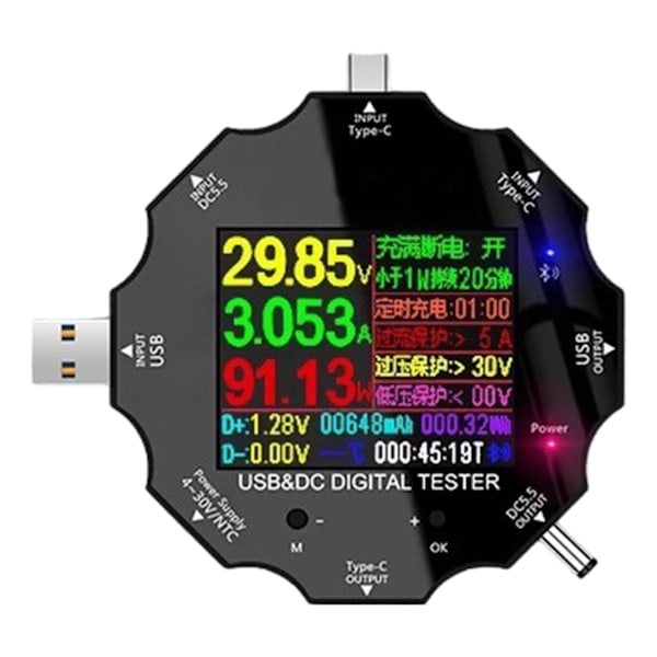 UD18 Mobiltelefoner Laddningstestare Mätinstrument Digital Voltmeter Amperemeter