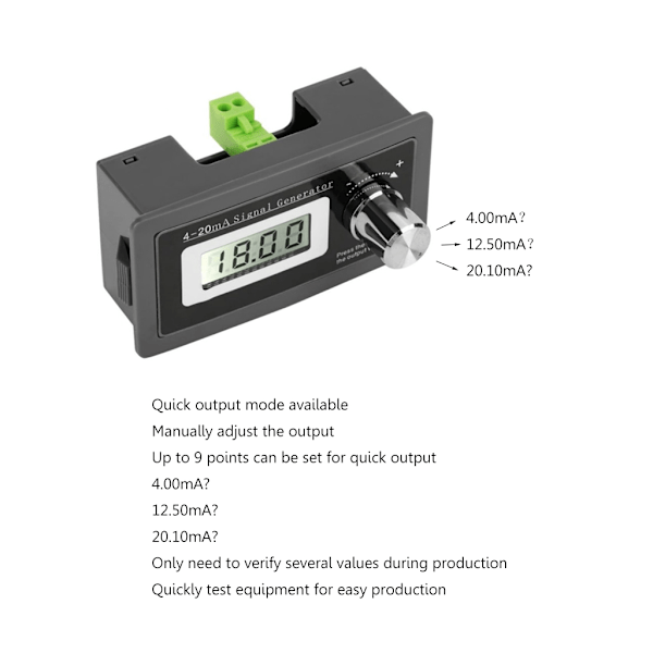 Pwm-signalgenerator, 2-tråds 4-20mA strömspänningsanalog simulatorverktyg