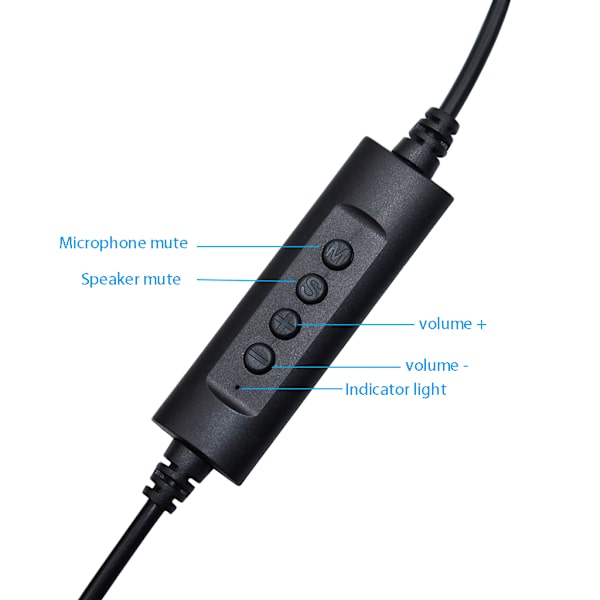 Högkvalitativt USB-headset, Call Center-headset, Hörlurar med volymkontroll