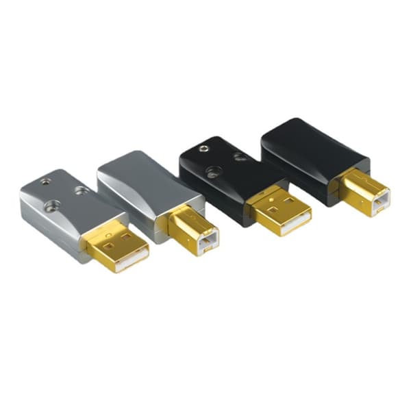 Forgyldt stik DIY USB-stik 2.0 A B aluminiumslegering dekoderstik Black a port