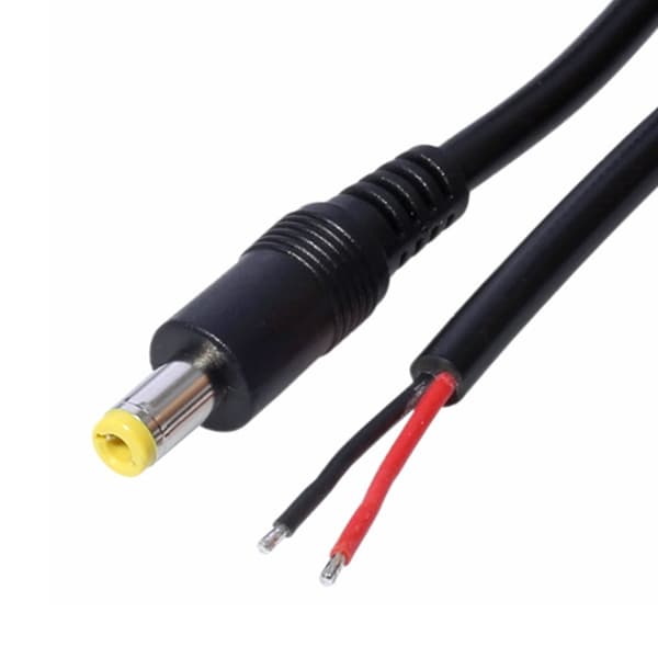 DC hannplugg 5525 til åpen ledning for hjemmesikkerhetskamera og LED-stripebelysning Straight head