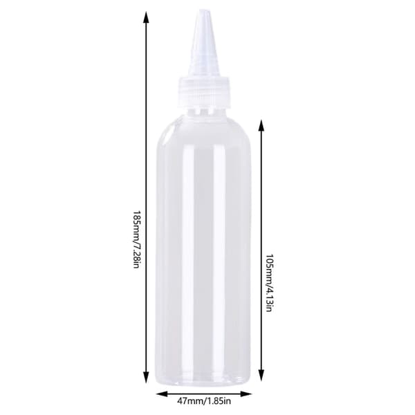 Ohutkärkiset läpinäkyvät pullot tarkkaan nesteen mittaukseen 200ml