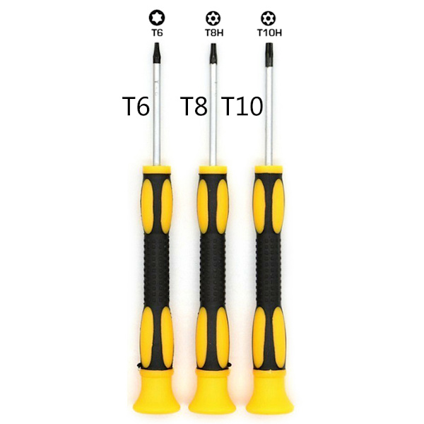 Torx-mejselset med skruvmejslar T8 T6 T10, verktyg för att bända upp och rengöringsborste