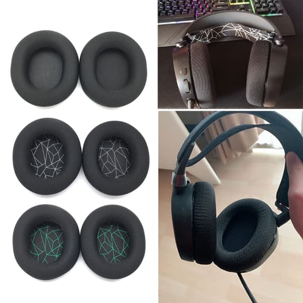 Utskiftbare øreputetrekk Vaskbare nettingstoffputer for Arctis 1 3 5 7 9X Headset Lydisolering Mesh fabric