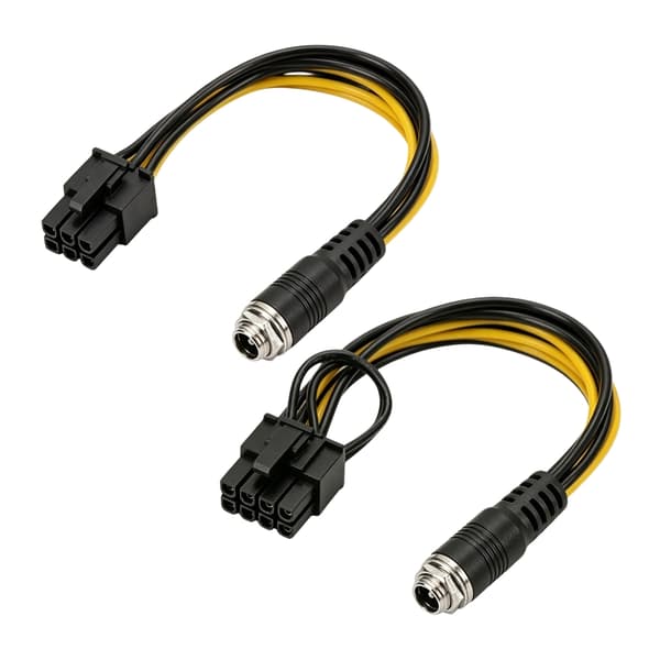 Fleksibel PVC GPU-strømkabel DC5.5X2.1Mm til 6Pin 6+2Pin Sikker og Stabil Strøm 6PIN