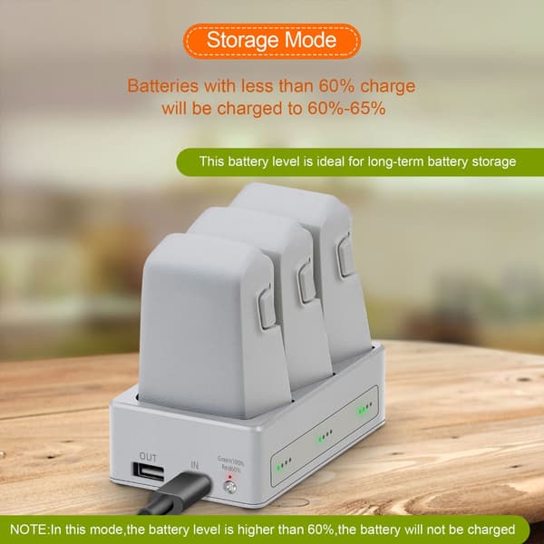 Intelligent batterioplader til Flip-droner Type c PD65w Input USB-udgang