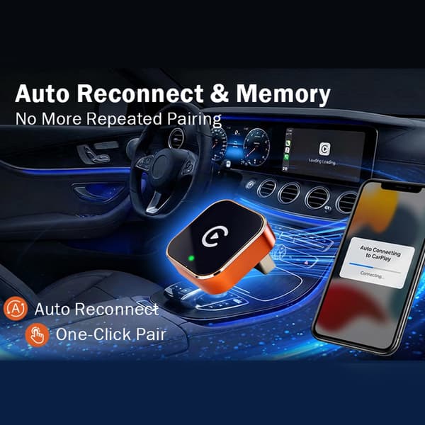 Universal trådløs bilvideoadapter understøtter kablet CarPlay-funktion, hurtig automatisk forbindelse og stabil
