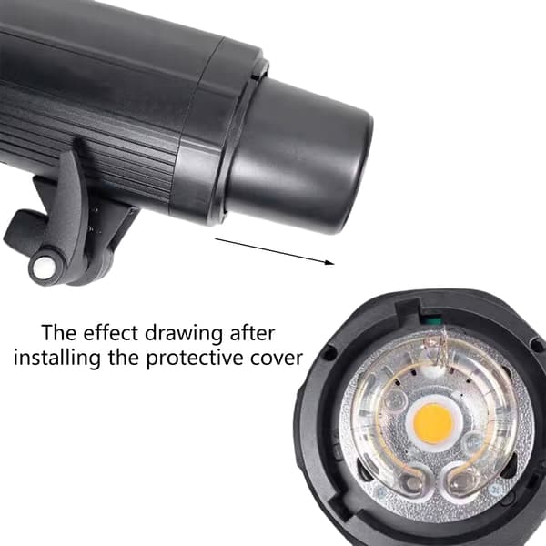 Studiobelysning Beskyttelsesdæksel Plastik Blitzlys Rørskærm 2 Størrelser Til Bowens Mount Flashlights A