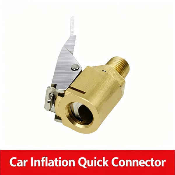 Bil dekk luft chuck oppblåser pumpe ventiler kobling klips-på adapter messing dyse null - C