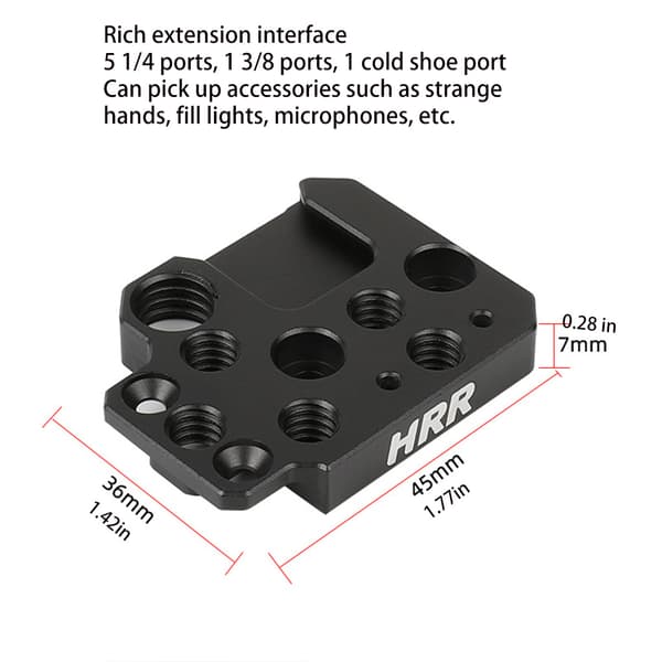 Gimbal tilbehør monteringsplade med 1/4\" & 3/8\" porte til Ronin S/SC/RS2/RSC2