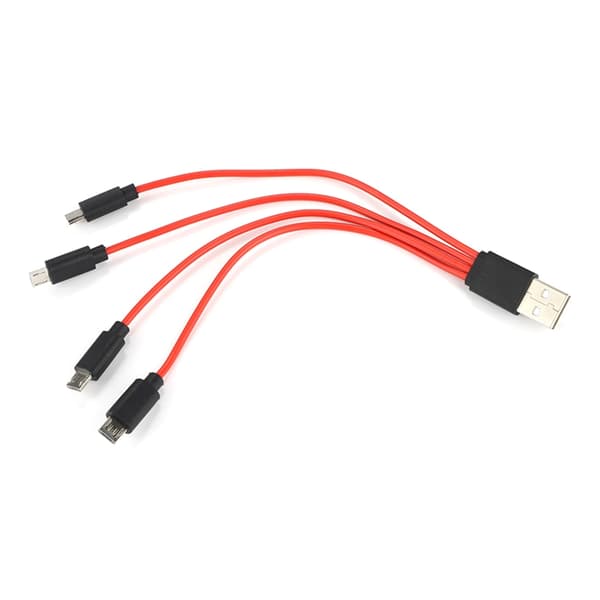 Micro USB Splitterkabel Multi Opladerkabel 4 i 1 Micro USB Opladerkabel Adapter Data Synkronisering Opladerkabel til Telefon