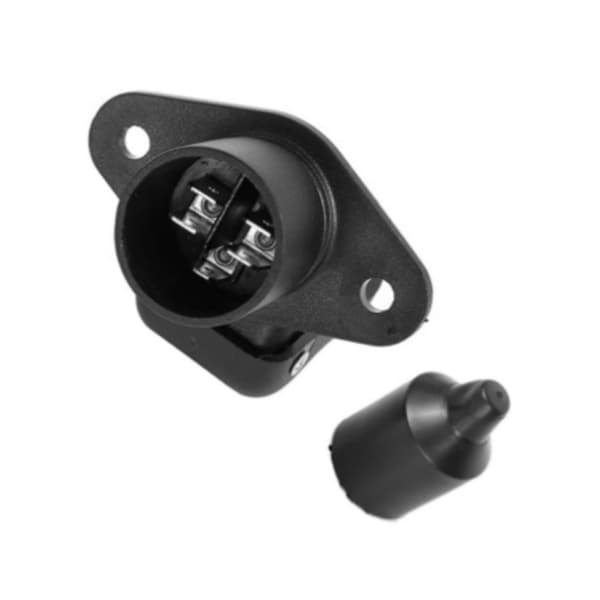 Sort ABS 3-polet elektrisk stik til campingvogne, autocampere og trailere null - Socket