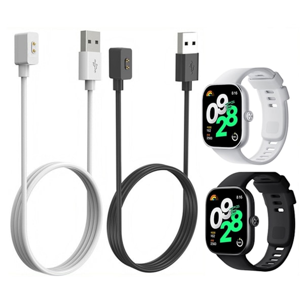 Strömförsörjningsadapter Magnetisk Laddare USB Laddningskabel Linjestativ för Watch 4 Black 60cm