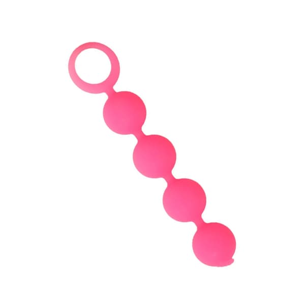 Anusperler Silikone Anuskæde med sikre trækringe Anus Butt Plug til mænd Pink
