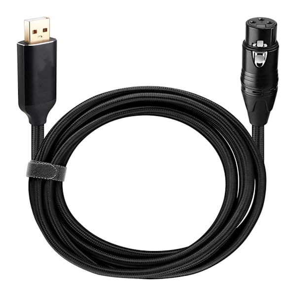 USB 3-benet mikrofonadapterkabel til elektrisk guitar, keyboards og computer 2m