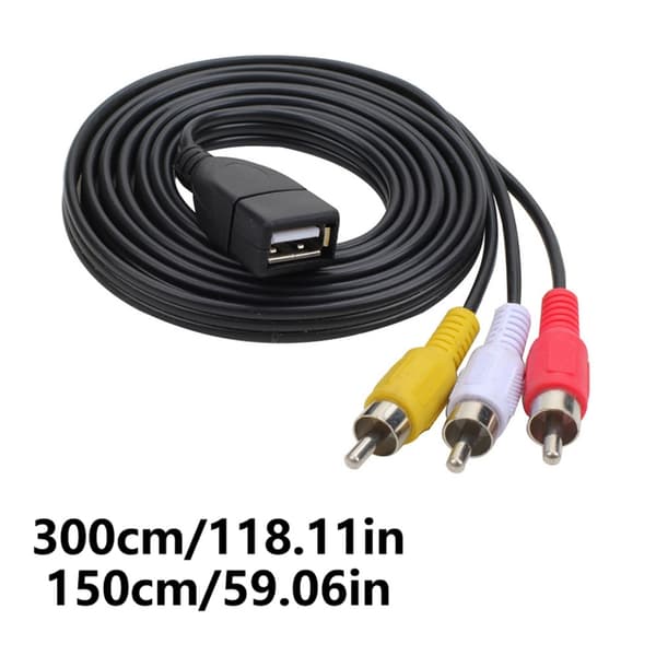 USB hun til 3RCA han kabel splitter 3RCA til USB adapter til HDTV fjernsyn 1.5m
