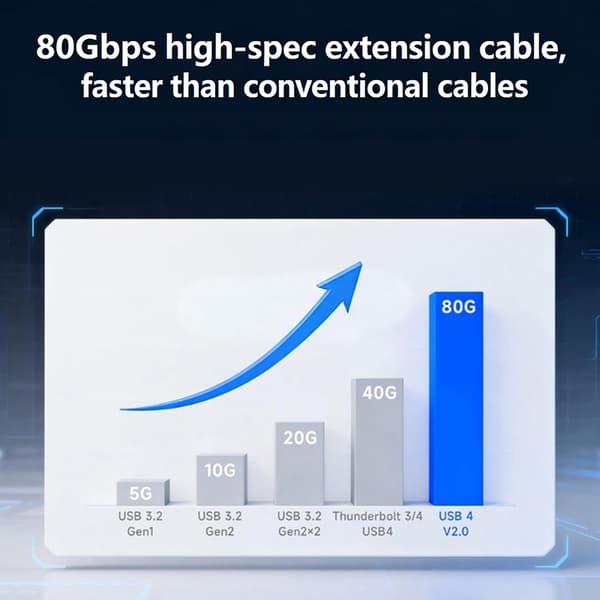 USB4 V2.0 Typ C förlängningskabel 80 Gbps dataöverföring 8K videostöd TPE-material null - A