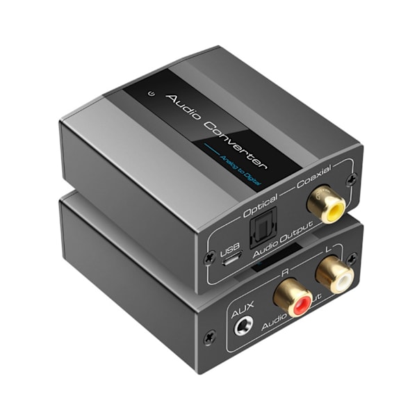 Analog til digital lydkonverter RCA til optisk + optisk kabel lydadapter