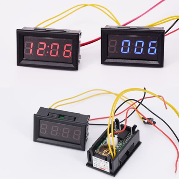 Digital Klocka för Bil Auto Elektronisk Klocka LED Digital Display 3 Färger Blue