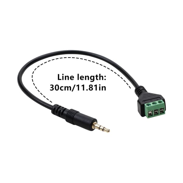 3-benede AV-terminaladaptere til 3,5 mm TRS Stereo Hanstik Kabel 30 cm Længde 1pc
