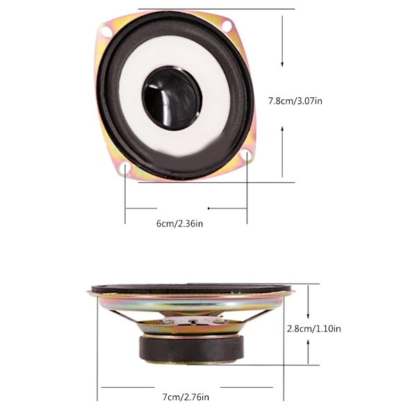 3-tums högtalare 4Ohm 5W 4Ω  Externa magnetiska högtalare, klara och kraftfulla