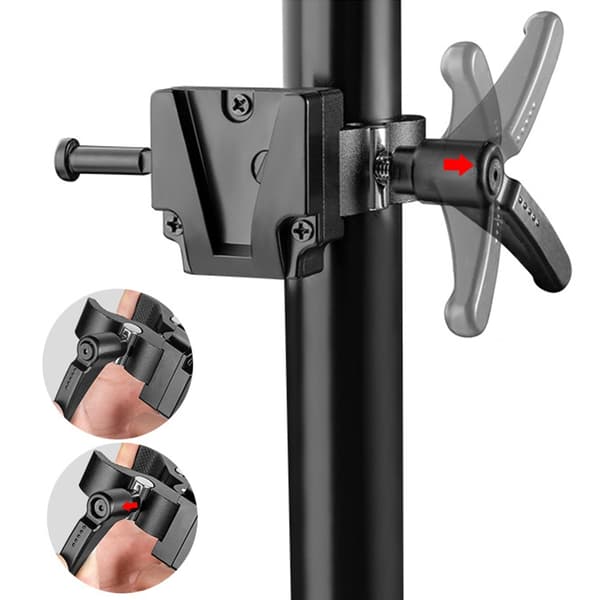 Professionel V Mount Batteriklemme V Lås Batteriadapter til Lysstativ Tripod
