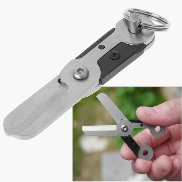 Fickverktyg för utomhusöverlevnad EDC Mini Fjäder Sax Nyckelring Rostfritt Stål