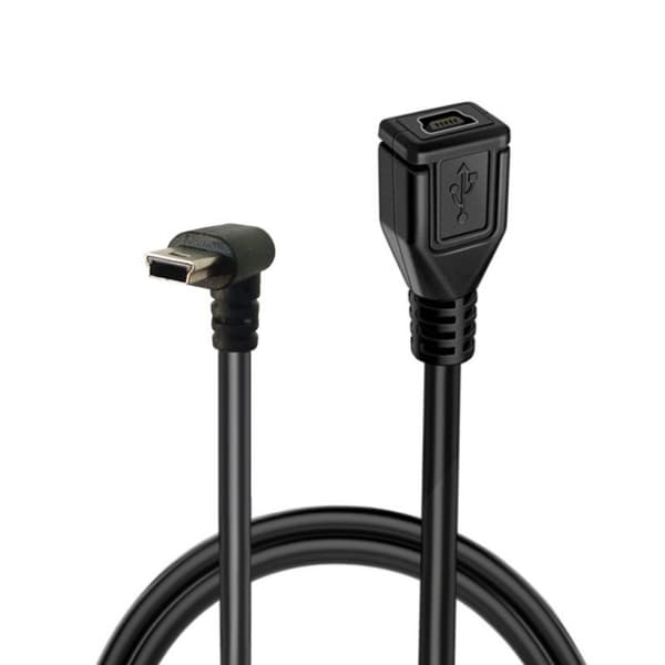 Mini USB-kabel Standard Mini USB hann til Mini USB 5-pinners hunn ladekabel USB-ladekabel rask dataoverføring null - Left curved style