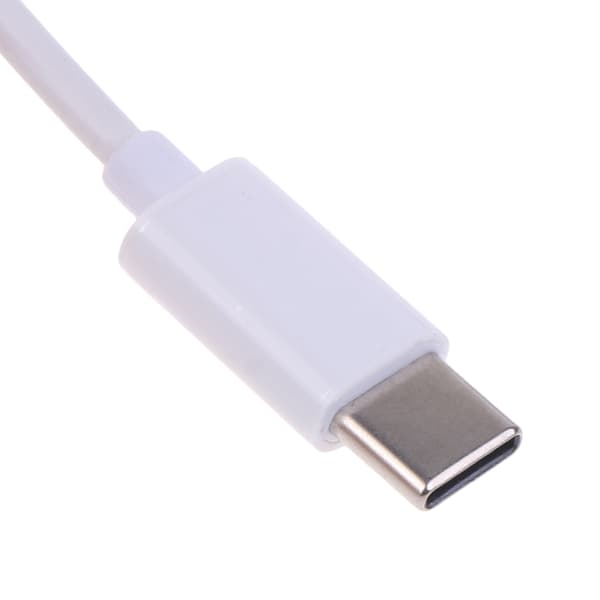 USB C til Micro USB + Type C Universal Opladerkabel til Telefon Flere Enheder White