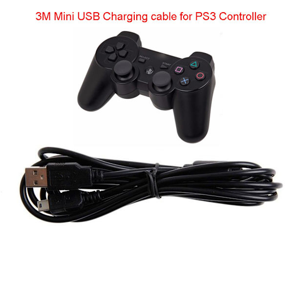 USB Laddningskabel för PS3-kontroll, Strömladdningskabel för 3 Gampad Joystick Speltillbehör