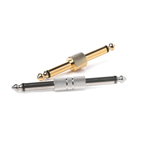 1/4\" 6,35 mm MONO Jack Hane till Hane Kopplingsplugg Adapter för Gitarr Effekter Pedal Gold