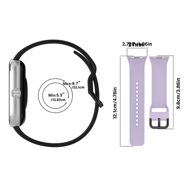 Unisex Bælte Vaskbare Stropper Armbånd Åndbart Til Ur 5/4 Ridsefast Black