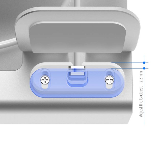 Metallladdningsstativ 3-i-1-laddare för  1/2 för Apple Watch Series 1/2/3/4 Nätadapter 1 st Gray