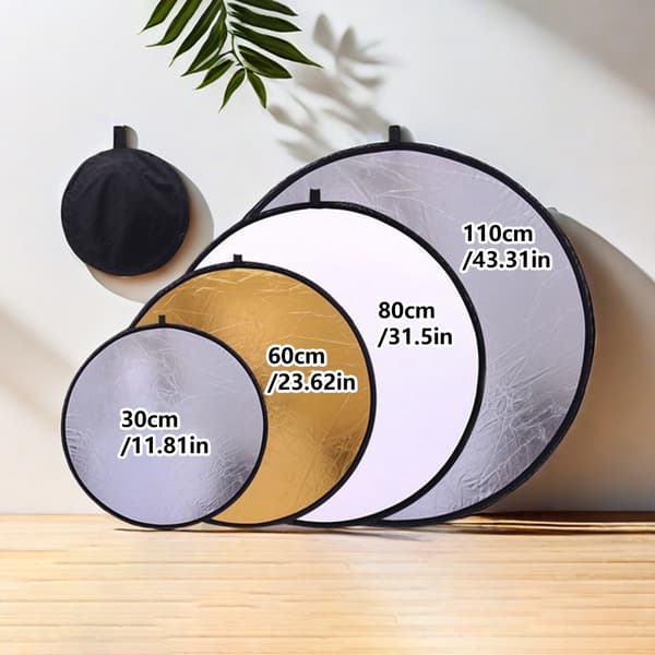 5-i-1 fotoreflektor med silver, guld, vit, svart ljusdiffusorpanel 30cm