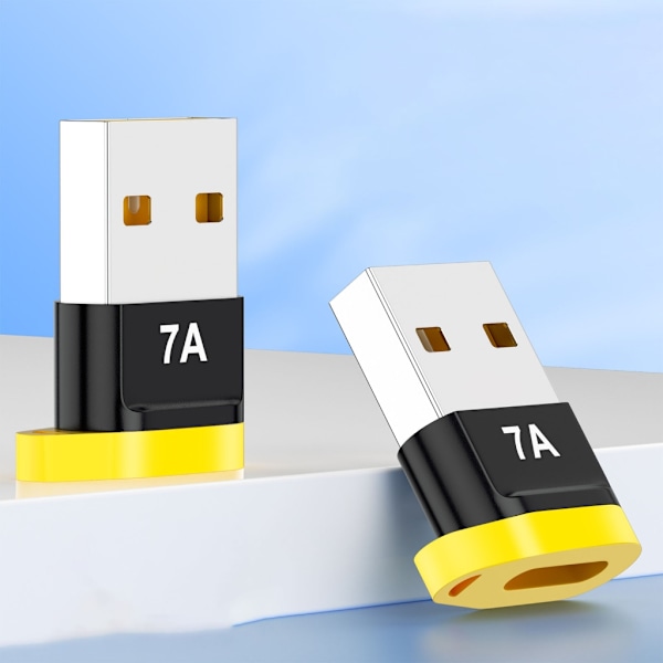 USB till USB C Adapter Höghastighetsladdningsomvandlare Dataöverföring för Telefoner Black