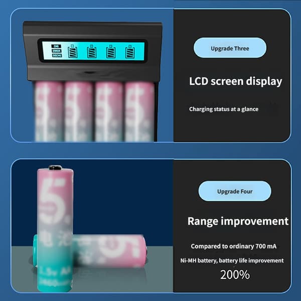 Opladeradapter med uafhængige 4 slots LCD-display og sikkerhedsbeskyttelse White