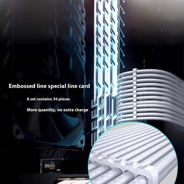 Computer Wire Combs Ledningsstyring til 1,8-2,5 mm ledninger PVC-ledningsguide med assorterede toner Black