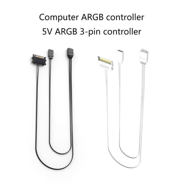 1 stk. 5V 3-pin 5V 3-pin ARGB-controllere SYNC-adapterkabler til bundkort SYNC White