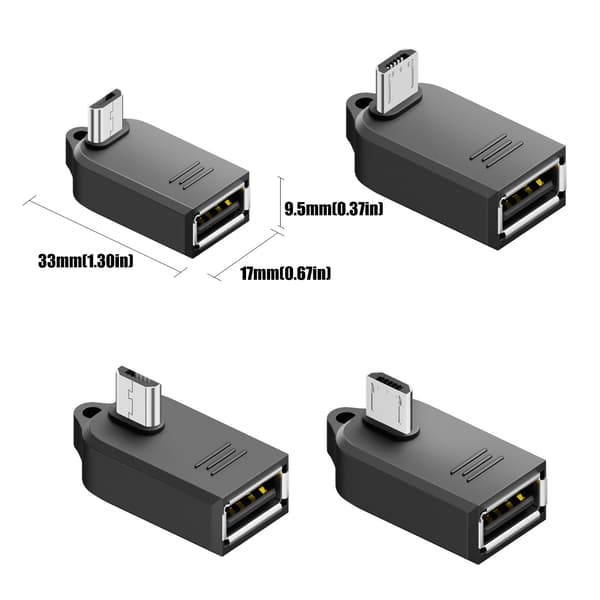 5-bens USB til USB hun OTG-adapter til smartphones, tablets og andre enheder null - AMC02 downward bend