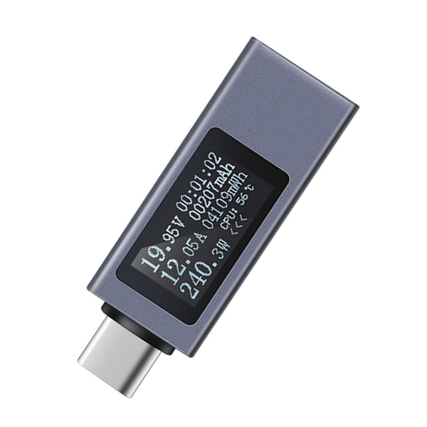 KOWSI USB-testare LED-display USB-C-mätare Bärbar spännings- och strömmätare USB-C-voltmeter amperemeter detektor USB-kontroll