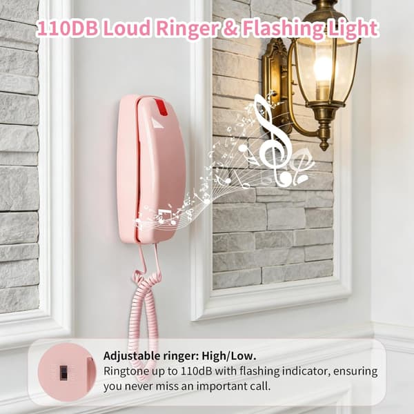 Standard Design Kablet Fasttelefon Store Opplyste Knapper Høy Lyd for Eldre Brukere Pink