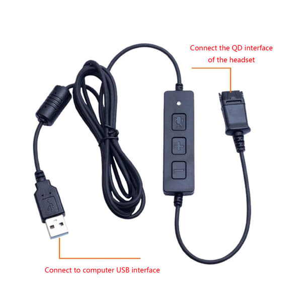 Qd-stik Qd-kabel til USB-stikledninger til QD-interfacehovedtelefoner USB2.0-adapter Call Center Home Game USB-adapter GN QD interface