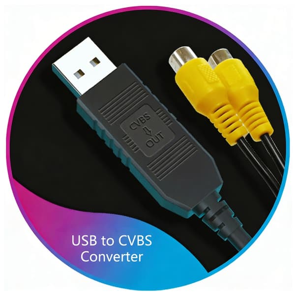 USB til CVBS video output enhed til tilslutning af bilradio nakkestøttemonitor