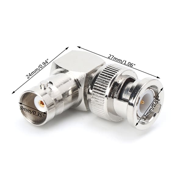 RF Koaksialkabel Adapter L-formet BNC Han Retvinklet til Hun Konnektor