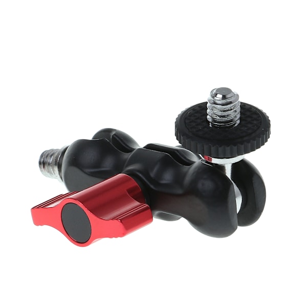 Dubbel Kulhuvud för Huvudskoskoadapter Magic Arm 1/4\" Skruv Bärbar GPS Telefon LCD-skärm DV Videoljus DSLR-kamera