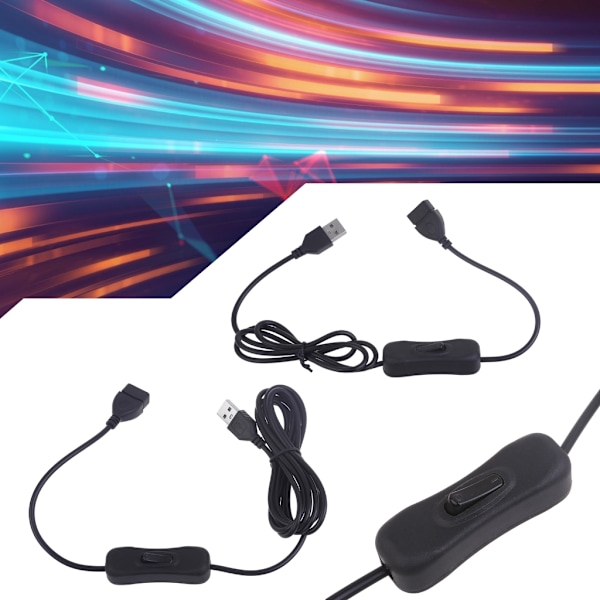 USB-kabel med knappkontroll Hane till Hona Strömbrytare PÅ AV Växla LED-lampa Linje 1m