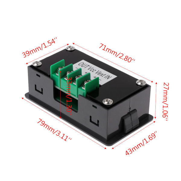 0-90V 20A Voltmeter Amperemeter Ström Amperage Effekt Watt Kapacitet för Tidmätare