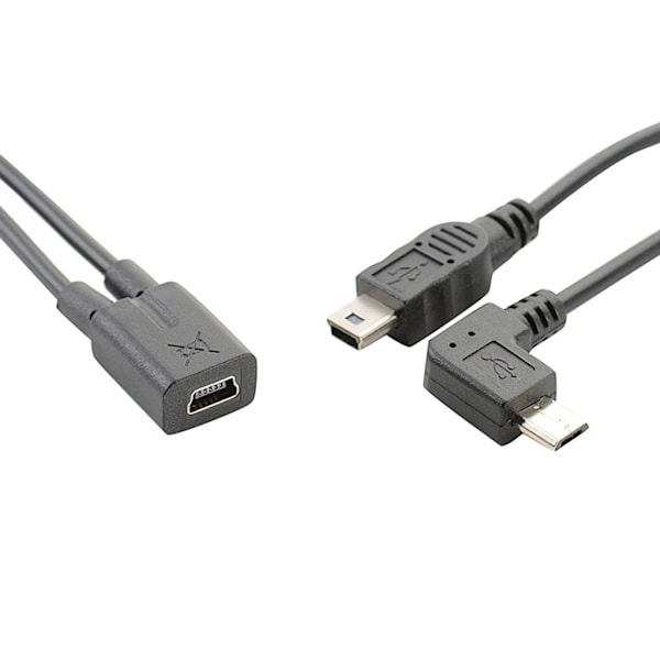 Mini USB-delarekabel Mini 5p Hona till Mini 5p Hane + Micro Hane Laddningskabel Konverterare Laddningskabel Tillbehör