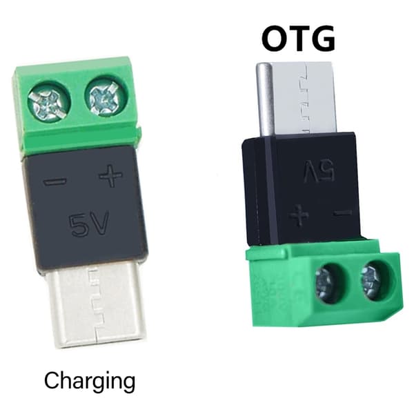 USB C 2P Terminal OTG Adapter Ikke-loddet Nem Installation Til DIY Opladningskabel null - A